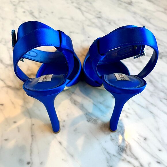 Steve Madden Sarantos Pump Blue Satin - Size 8.5 - Picture 7 of 10